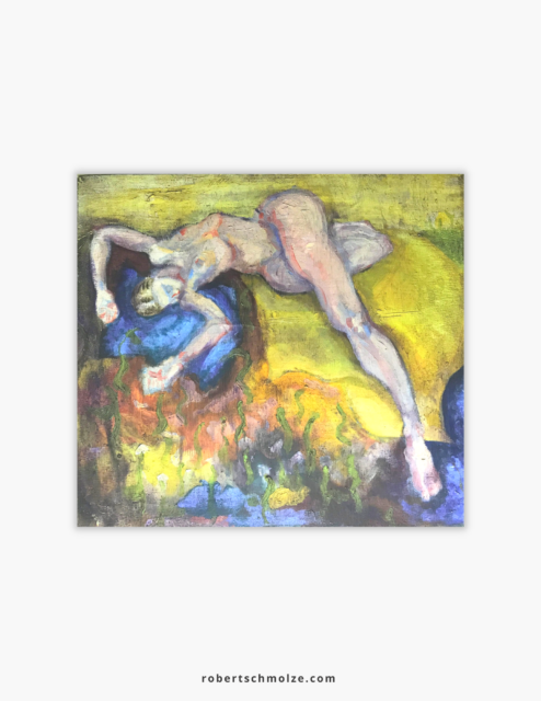 Woman Sleeping on Yellow Background