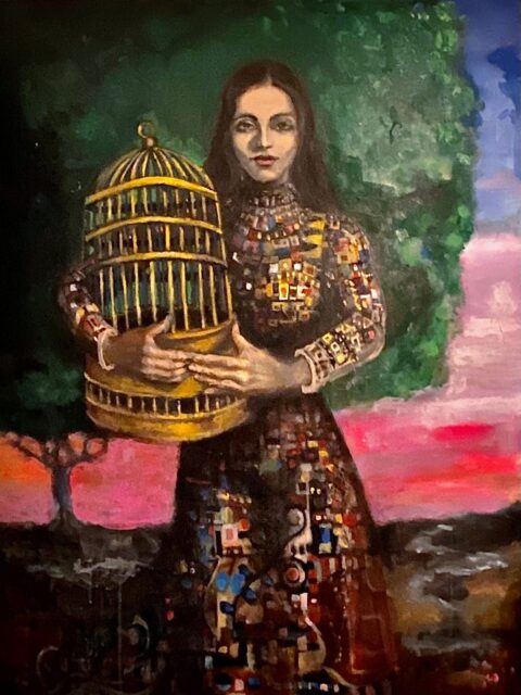 Woman With Cage